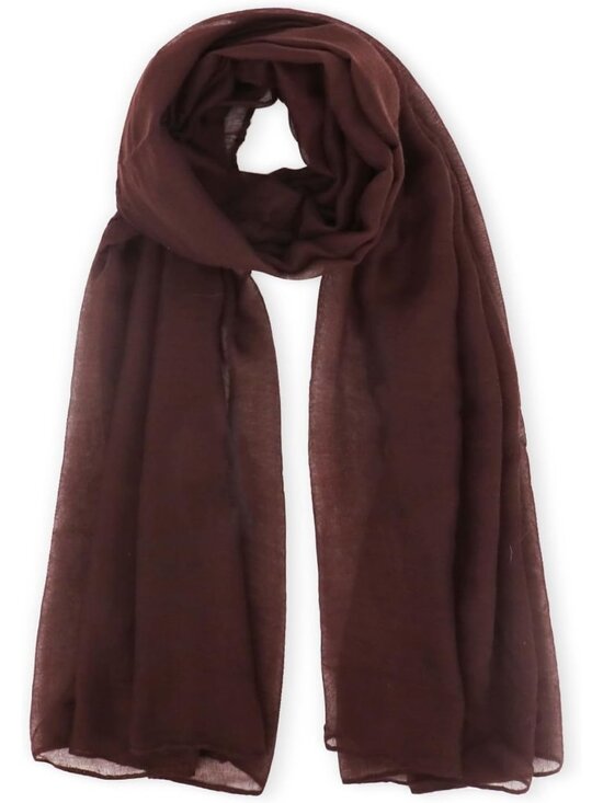 Accessories - Women's Brown Stylish Cover Hijab Cotton Voile Wrap for Spring Fall Scarf Shawl